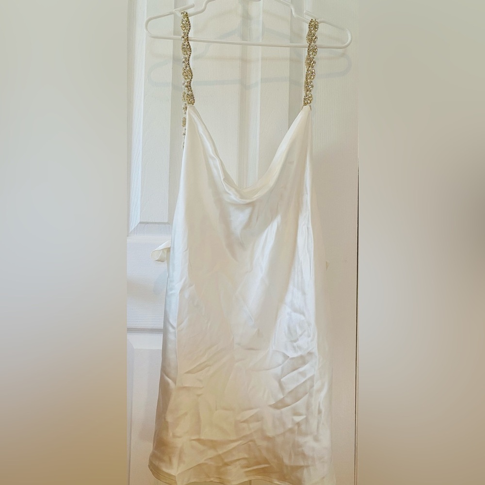 Sisters The Label Sofia Mini Dress in Pearl Silk - Picture 6 of 9